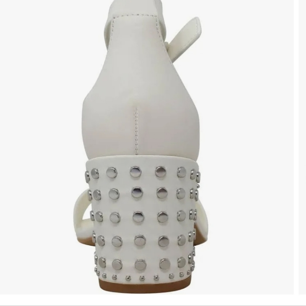 DOLCE VITA DORAH WHITE STUDDED HEELS - Picture 7 of 9